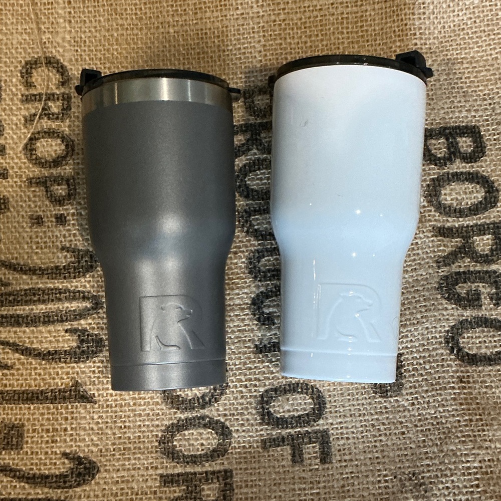 RTIC Gray and White Insulated Tumblers